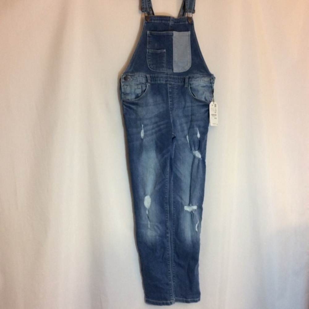 NWT Zara Girls Distressed Overall Sz 11-12…